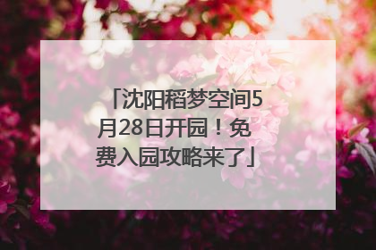 沈阳稻梦空间5月28日开园！免费入园攻略来了
