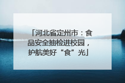 河北省定州市：食品安全抽检进校园，护航美好“食”光
