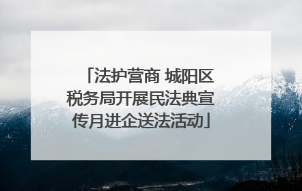 法护营商 城阳区税务局开展民法典宣传月进企送法活动