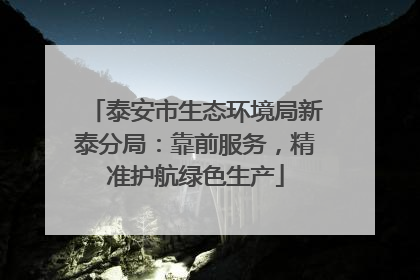 泰安市生态环境局新泰分局：靠前服务，精准护航绿色生产