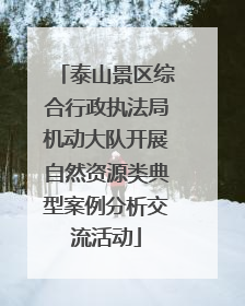 泰山景区综合行政执法局机动大队开展自然资源类典型案例分析交流活动