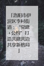 洛阳市伊滨区李村街道：“党建+公约”打造共建共治共享新格局