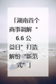 湖南首个商事调解“6.6 公益日”打造解纷“新范式”