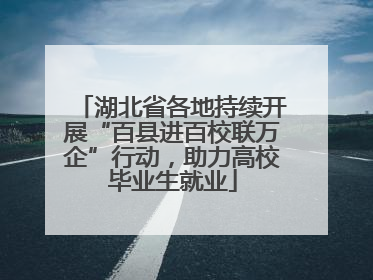 湖北省各地持续开展“百县进百校联万企”行动，助力高校毕业生就业