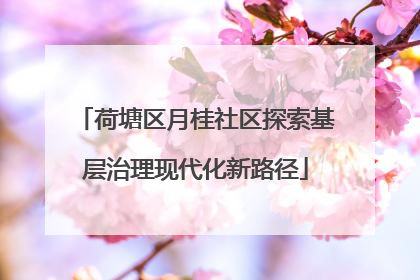 荷塘区月桂社区探索基层治理现代化新路径