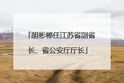 胡彬郴任江苏省副省长、省公安厅厅长