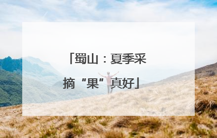 蜀山：夏季采摘“果”真好