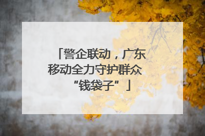 警企联动，广东移动全力守护群众“钱袋子”
