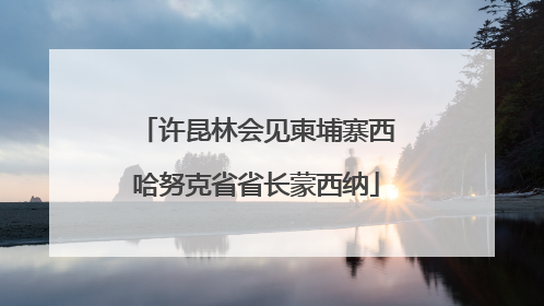 许昆林会见柬埔寨西哈努克省省长蒙西纳