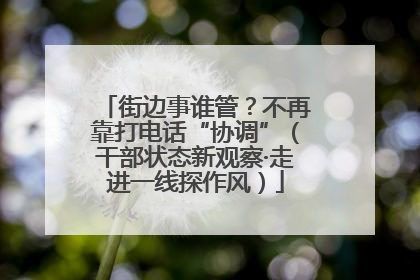 街边事谁管？不再靠打电话“协调”（干部状态新观察·走进一线探作风）