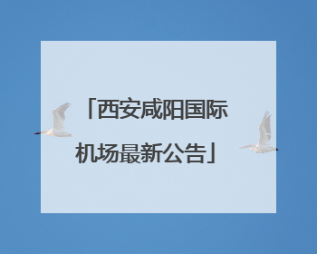 西安咸阳国际机场最新公告