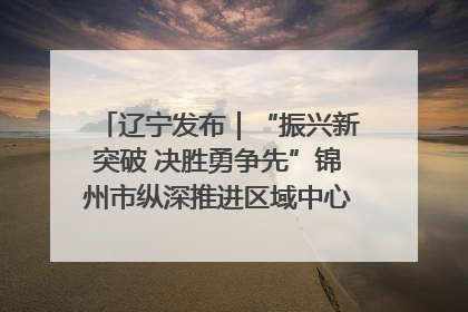 辽宁发布｜“振兴新突破 决胜勇争先”锦州市纵深推进区域中心城市建设 打造高质量发展新增长极
