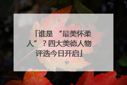 谁是 “最美怀柔人”？四大美德人物评选今日开启