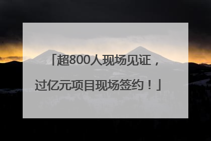超800人现场见证，过亿元项目现场签约！