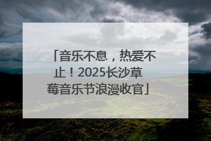 音乐不息，热爱不止！2025长沙草莓音乐节浪漫收官