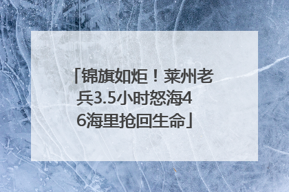 锦旗如炬！莱州老兵3.5小时怒海46海里抢回生命