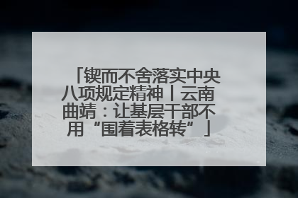 锲而不舍落实中央八项规定精神丨云南曲靖：让基层干部不用“围着表格转”