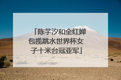 陈芋汐和全红婵包揽跳水世界杯女子十米台冠亚军
