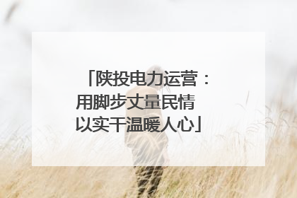 陕投电力运营：用脚步丈量民情 以实干温暖人心