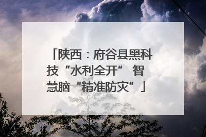 陕西：府谷县黑科技“水利全开” 智慧脑“精准防灾”