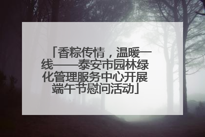 香粽传情，温暖一线——泰安市园林绿化管理服务中心开展端午节慰问活动