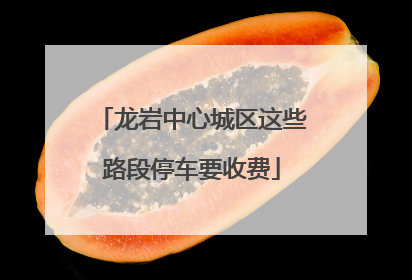 龙岩中心城区这些路段停车要收费