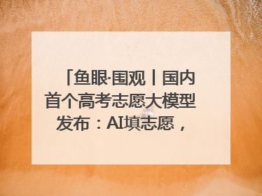 鱼眼·围观丨国内首个高考志愿大模型发布：AI填志愿，靠不靠谱？