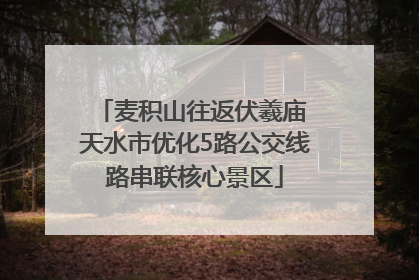 麦积山往返伏羲庙 天水市优化5路公交线路串联核心景区