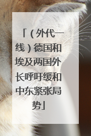 （外代一线）德国和埃及两国外长呼吁缓和中东紧张局势