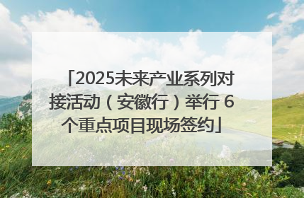 2025未来产业系列对接活动（安徽行）举行 6个重点项目现场签约