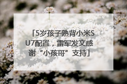 5岁孩子熟背小米SU7配置，雷军发文感谢“小孩哥”支持