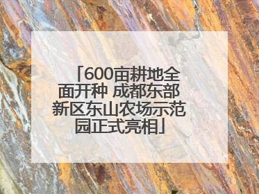 600亩耕地全面开种 成都东部新区东山农场示范园正式亮相