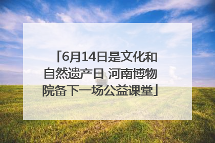 6月14日是文化和自然遗产日 河南博物院备下一场公益课堂